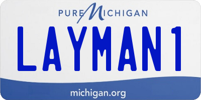 MI license plate LAYMAN1