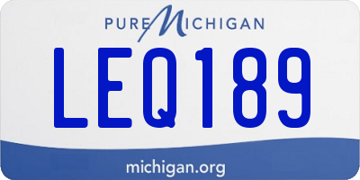 MI license plate LEQ189