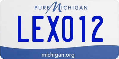 MI license plate LEX012