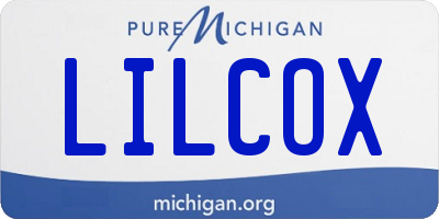 MI license plate LILCOX