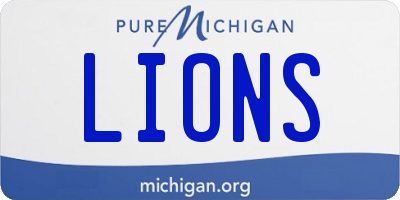 MI license plate LIONS