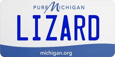 MI license plate LIZARD