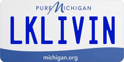 MI license plate LKLIVIN