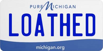 MI license plate LOATHED