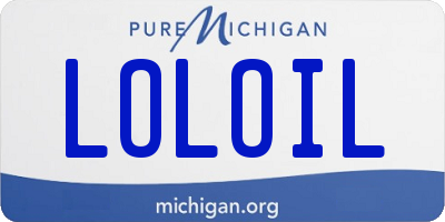 MI license plate LOLOIL