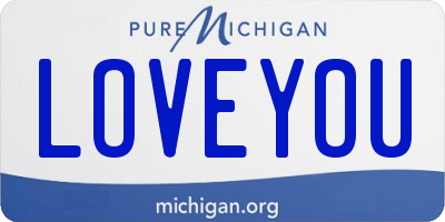 MI license plate LOVEYOU