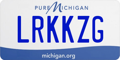 MI license plate LRKKZG