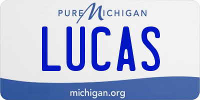 MI license plate LUCAS