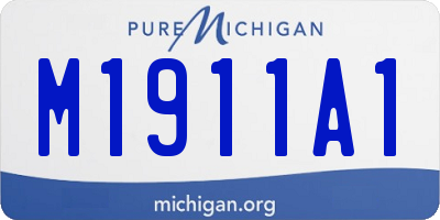 MI license plate M1911A1