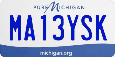 MI license plate MA13YSK