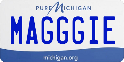 MI license plate MAGGGIE