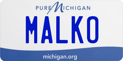 MI license plate MALKO