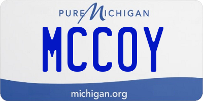 MI license plate MCCOY