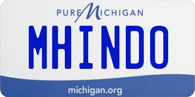 MI license plate MHINDO