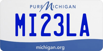 MI license plate MI23LA