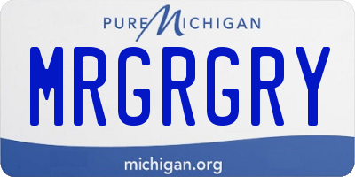 MI license plate MRGRGRY