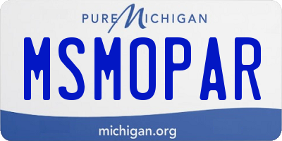 MI license plate MSMOPAR