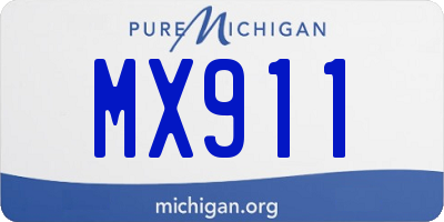 MI license plate MX911