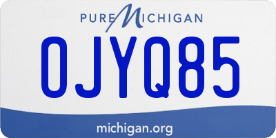 MI license plate OJYQ85
