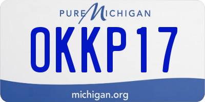 MI license plate OKKP17