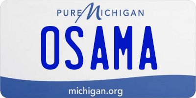 MI license plate OSAMA