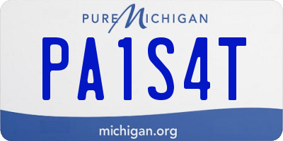 MI license plate PA1S4T