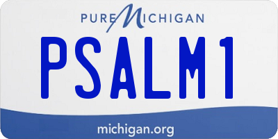 MI license plate PSALM1