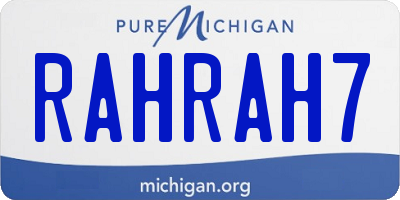 MI license plate RAHRAH7