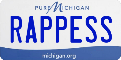 MI license plate RAPPESS