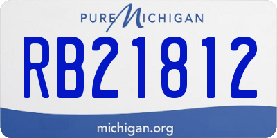 MI license plate RB21812