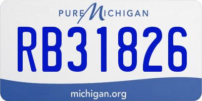 MI license plate RB31826