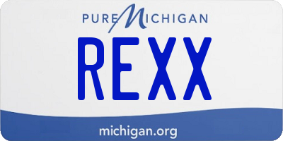 MI license plate REXX