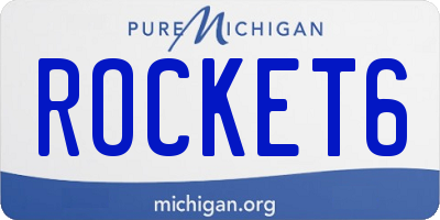 MI license plate ROCKET6