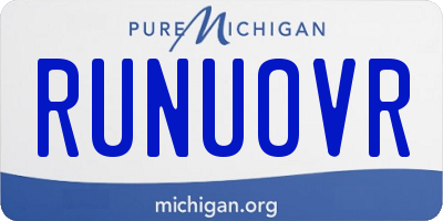 MI license plate RUNUOVR