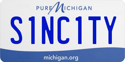 MI license plate S1NC1TY