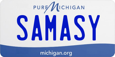 MI license plate SAMASY