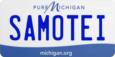 MI license plate SAMOTEI