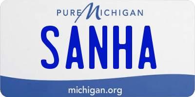 MI license plate SANHA