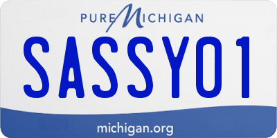 MI license plate SASSY01