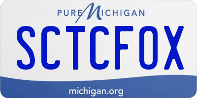 MI license plate SCTCFOX