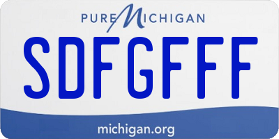 MI license plate SDFGFFF