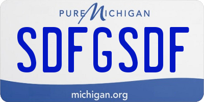 MI license plate SDFGSDF