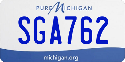 MI license plate SGA762