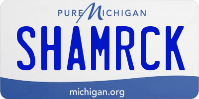 MI license plate SHAMRCK