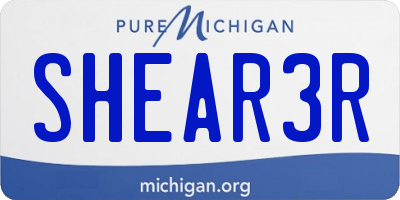 MI license plate SHEAR3R