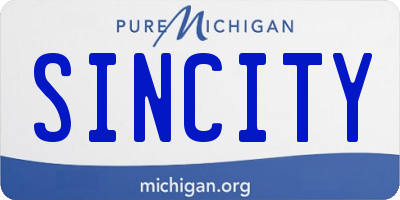 MI license plate SINCITY