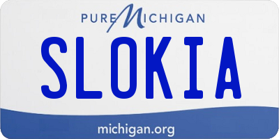 MI license plate SLOKIA