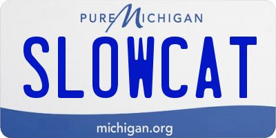 MI license plate SLOWCAT