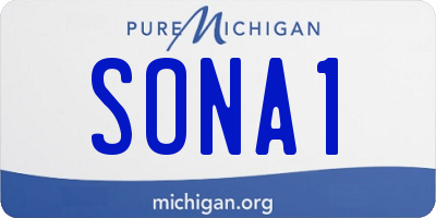 MI license plate SONA1