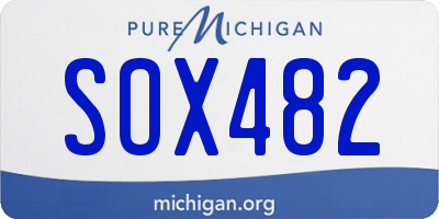 MI license plate SOX482
